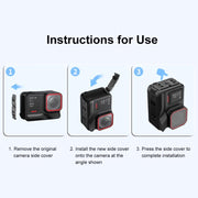 PULUZ ACE / AC Aluminum Alloy Vertical Shooting Magnetic Quick-release Battery Side Interface Cover for Insta360 Ace Pro 2 (Black)
