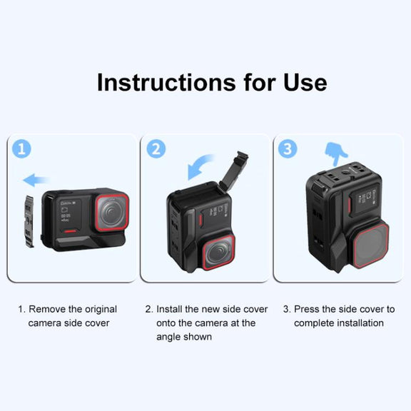 PULUZ ACE / AC Aluminum Alloy Vertical Shooting Magnetic Quick-release Battery Side Interface Cover for Insta360 Ace Pro 2 (Black)