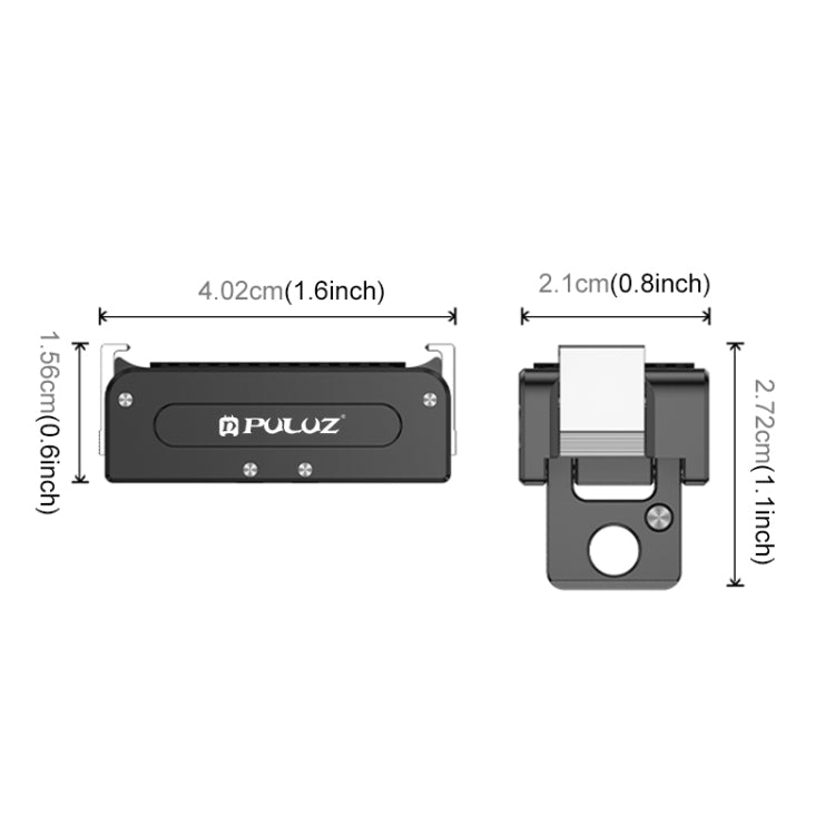 For DJI Osmo Action 5 Pro / 4 / 3 / Osmo 360 PULUZ Magnetic Quick Release Metal Base (Black) - free shipping - PMC Jewellery - Order now!