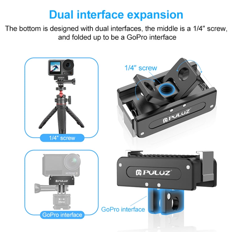 For DJI Osmo Action 5 Pro / 4 / 3 / Osmo 360 PULUZ Magnetic Quick Release Metal Base (Black) - free shipping - PMC Jewellery - Order now!