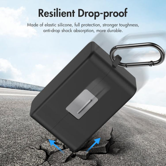 For DJI Mic Mini PULUZ Charging Case Silicone Scratch-proof Protective Cover (Black)