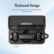 For DJI Mic Mini PULUZ Charging Case Silicone Scratch-proof Protective Cover (Black)
