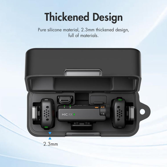 For DJI Mic Mini PULUZ Charging Case Silicone Scratch-proof Protective Cover (Black)