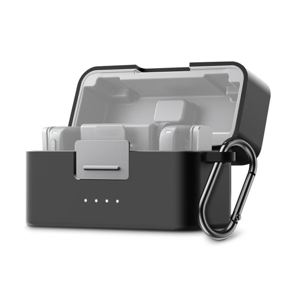 For DJI Mic Mini PULUZ Charging Case Silicone Scratch-proof Protective Cover (Black)