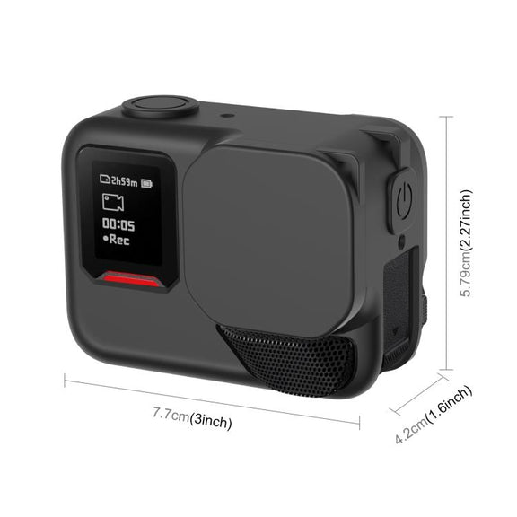 For Insta360 Ace Pro 2 PULUZ Body Silicone Protective Case with Lens Cap & Strap (Black)