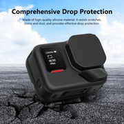For Insta360 Ace Pro 2 PULUZ Body Silicone Protective Case with Lens Cap & Strap (Black)