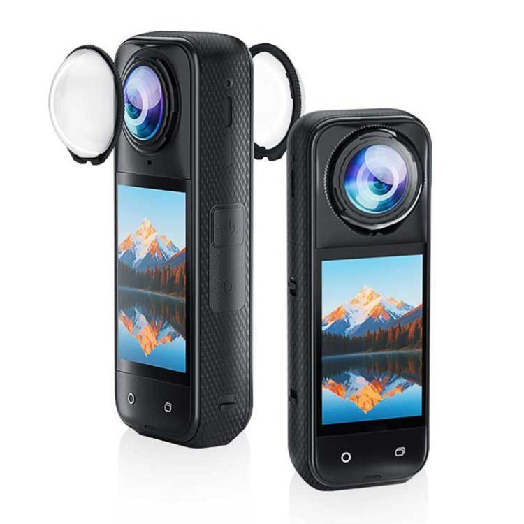 For Insta360 X5 PULUZ Rotating Optical Tempered Glass Lens Guard Protective Cover (Transparent)