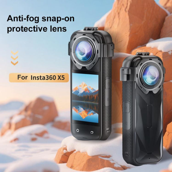 For Insta360 X5 PULUZ Snap-on Optical Tempered Glass Lens Guard Protective Cover (Transparent)