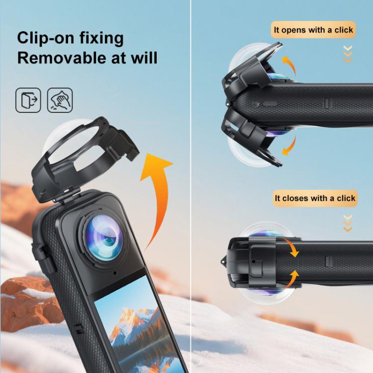 For Insta360 X5 PULUZ Snap-on Optical Tempered Glass Lens Guard Protective Cover (Transparent)
