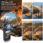 For Insta360 X5 PULUZ Snap-on Optical Tempered Glass Lens Guard Protective Cover (Transparent)