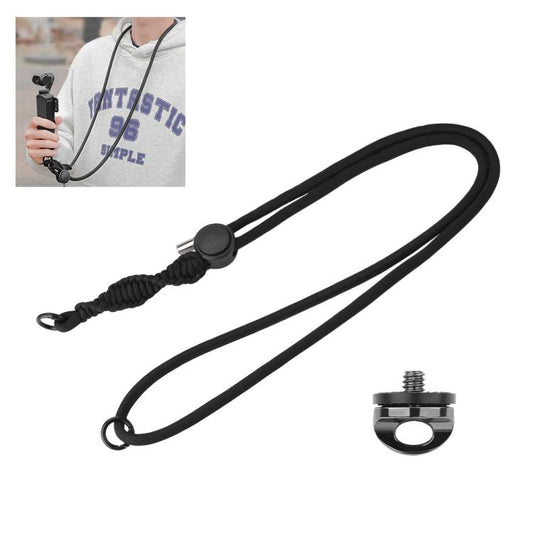 PULUZ Sports Camera Lanyard Long Adjustable Anti-lost Rope for DJI OSMO Pocket 3 / Insta360 X5 (Black) - free shipping - PMC Jewellery - Order now!