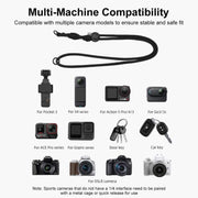 PULUZ Sports Camera Lanyard Long Adjustable Anti-lost Rope for DJI OSMO Pocket 3 / Insta360 X5 (Black)