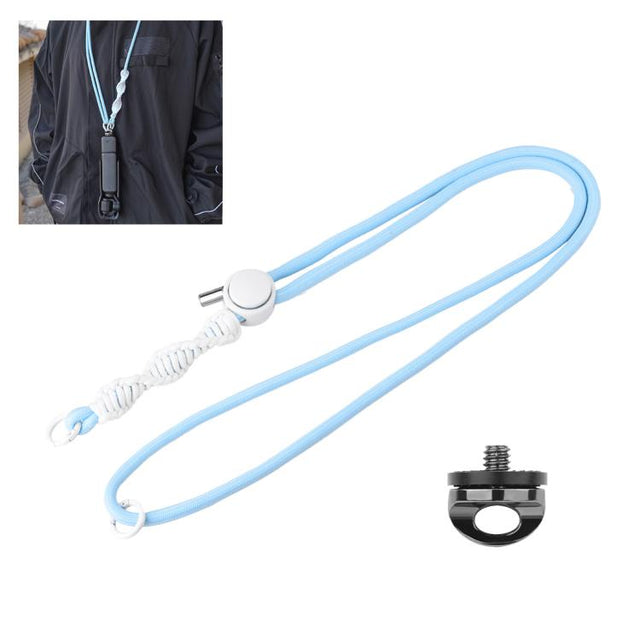 PULUZ Sports Camera Lanyard Long Adjustable Anti-lost Rope for DJI OSMO Pocket 3 / Insta360 X5 (Blue)
