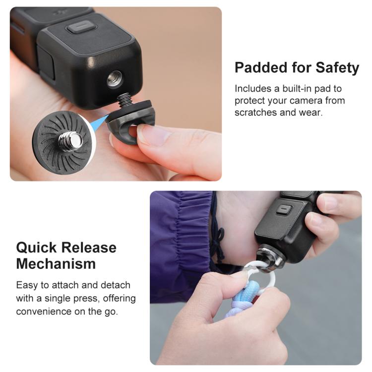 PULUZ Sports Camera Lanyard Long Adjustable Anti-lost Rope for DJI OSMO Pocket 3 / Insta360 X5 (Blue)