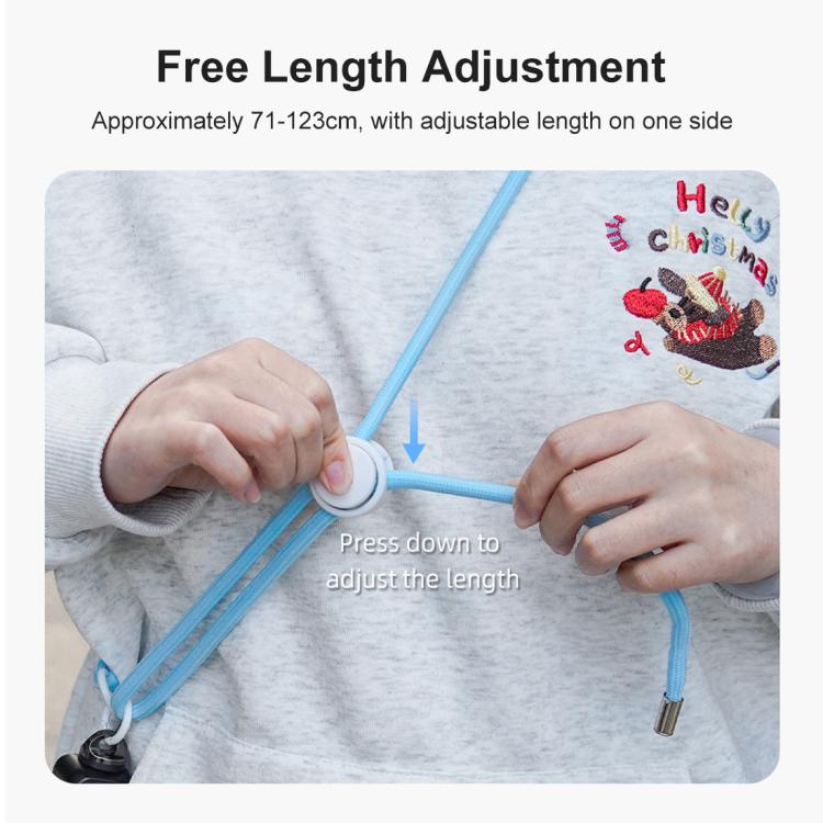 PULUZ Sports Camera Lanyard Long Adjustable Anti-lost Rope for DJI OSMO Pocket 3 / Insta360 X5 (Blue)