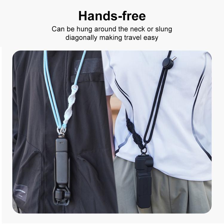 PULUZ Sports Camera Lanyard Long Adjustable Anti-lost Rope for DJI OSMO Pocket 3 / Insta360 X5 (Blue)