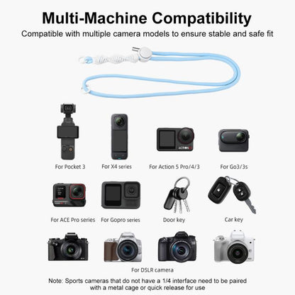 PULUZ Sports Camera Lanyard Long Adjustable Anti-lost Rope for DJI OSMO Pocket 3 / Insta360 X5 (Blue) - free shipping - PMC Jewellery - Order now!