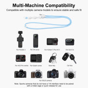 PULUZ Sports Camera Lanyard Long Adjustable Anti-lost Rope for DJI OSMO Pocket 3 / Insta360 X5 (Blue)
