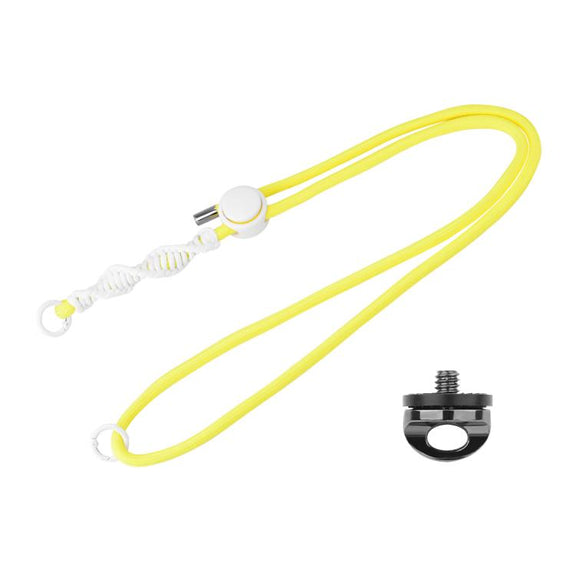 PULUZ Sports Camera Lanyard Long Adjustable Anti-lost Rope for DJI OSMO Pocket 3 / Insta360 X5 (Yellow)