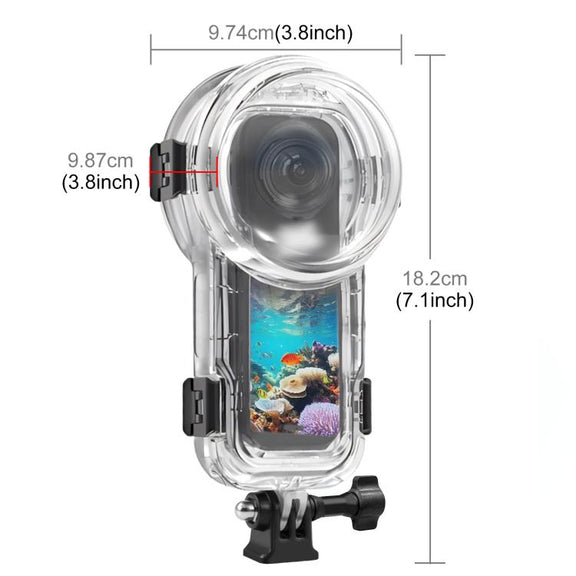 For Insta360 X5 PULUZ 60m Water-resistant Sealed Diving Case (Transparent)