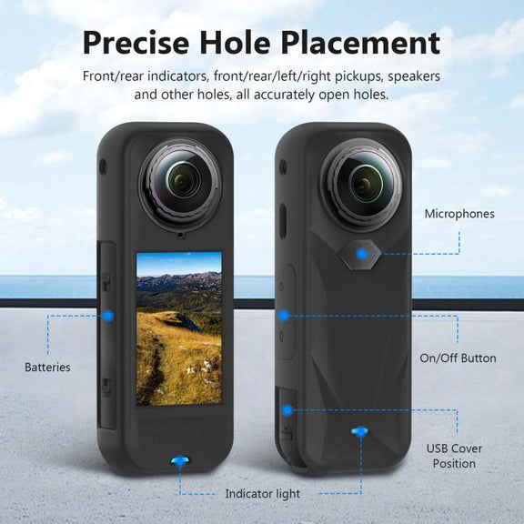 For Insta360 X5 PULUZ Silicone Protective Case with Lens Cover (Black)