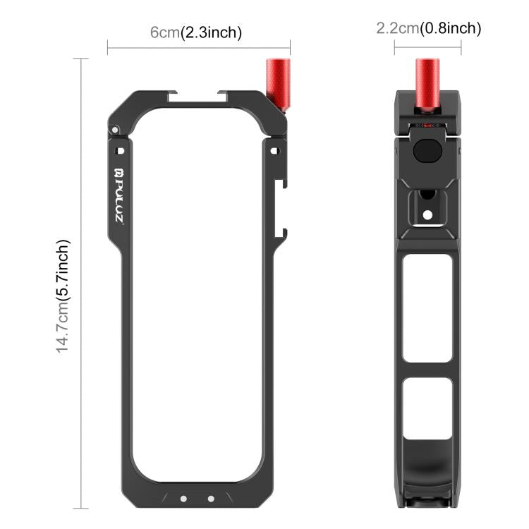 For Insta360 X5 PULUZ Metal Protective Cage Rig Housing Frame with Lens Cover (Black) - free shipping - PMC TechLife - Order now!