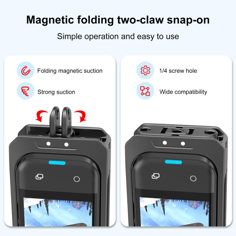 For Insta360 X5 PULUZ Metal Protective Cage Rig Housing Frame with Lens Cover (Black) - free shipping - PMC TechLife - Order now!