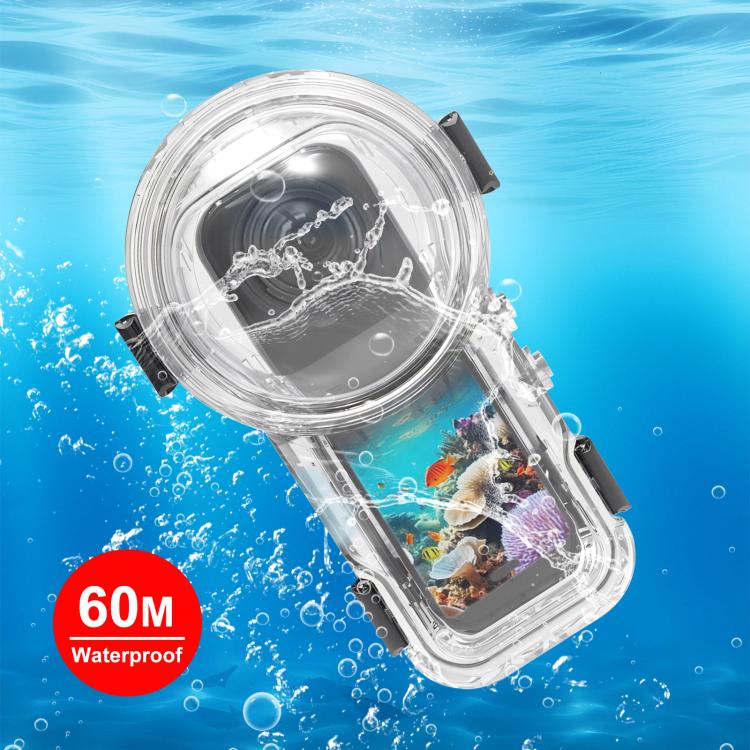 For Insta360 X5 PULUZ Quick Release 60m Water-resistant Sealed Diving Case (Transparent)
