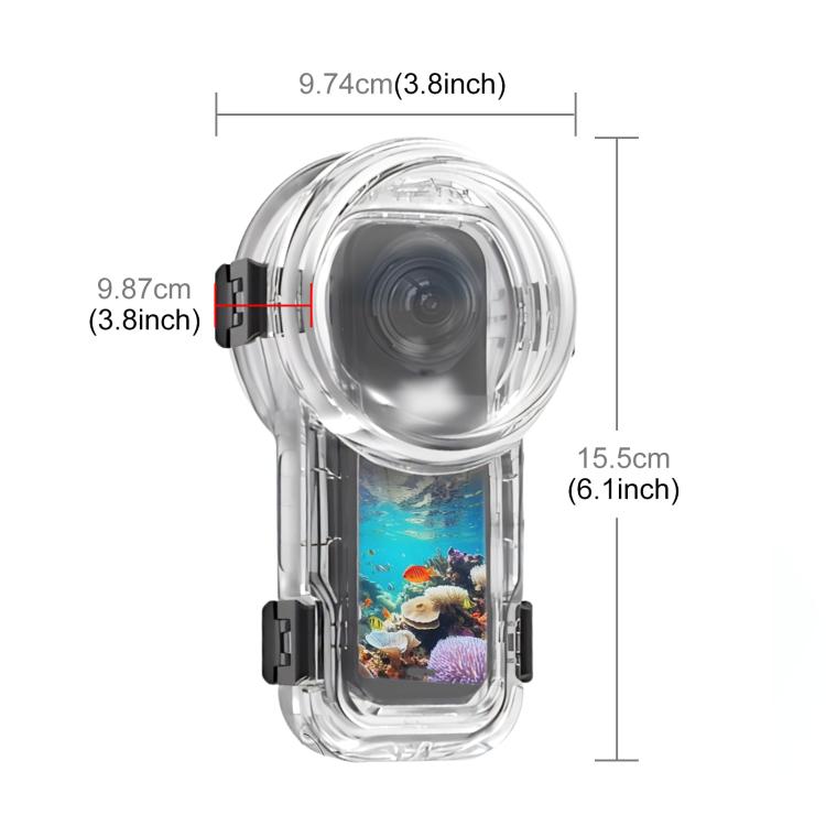 For Insta360 X5 PULUZ Quick Release 60m Waterproof Sealed Diving Case (Transparent) - free shipping - PMC Jewellery - Order now!