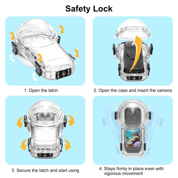 For Insta360 X5 PULUZ Quick Release 60m Waterproof Sealed Diving Case (Transparent) - free shipping - PMC Jewellery - Order now!