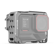 For Insta360 Ace Pro 2 PULUZ Aluminum Alloy Protective Cage Rig Dual Cold Shoe Housing Frame (Silver)