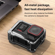 For Insta360 Ace Pro 2 PULUZ Aluminum Alloy Protective Cage Rig Dual Cold Shoe Housing Frame (Silver)