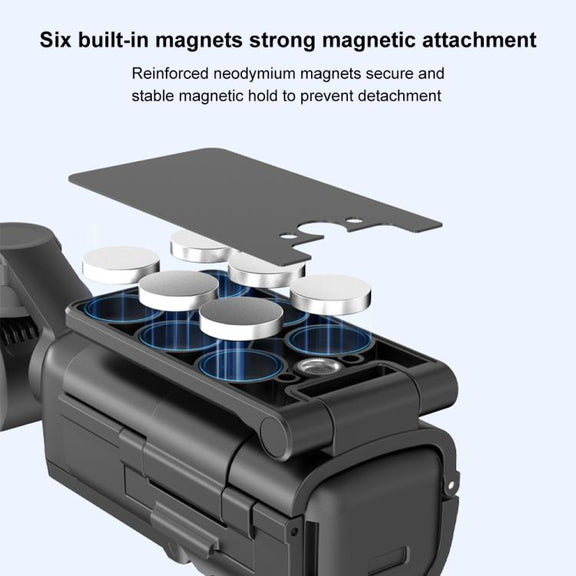 For DJI Osmo Pocket 3 PULUZ Folding Magnetic Mount Base Bracket (Black)