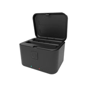 For Insta360 X5 PULUZ Dual-Batteries Charging Box Battery & Memory Card Storage Case (Black)