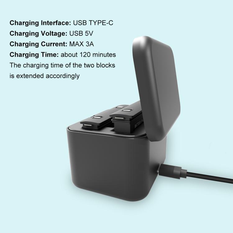 For Insta360 X5 PULUZ Dual-Batteries Charging Box Battery & Memory Card Storage Case (Black) - free shipping - PMC TechLife - Order now!