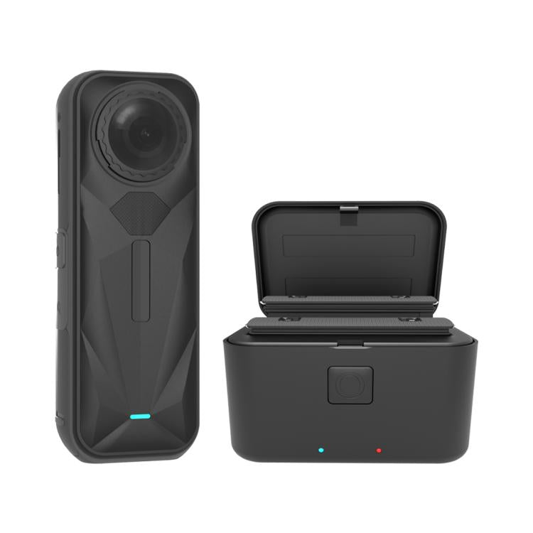 For Insta360 X5 PULUZ Dual-Batteries Charging Box Battery & Memory Card Storage Case (Black) - free shipping - PMC TechLife - Order now!