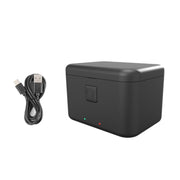 For Insta360 X5 PULUZ Dual-Batteries Charging Box Battery & Memory Card Storage Case (Black)