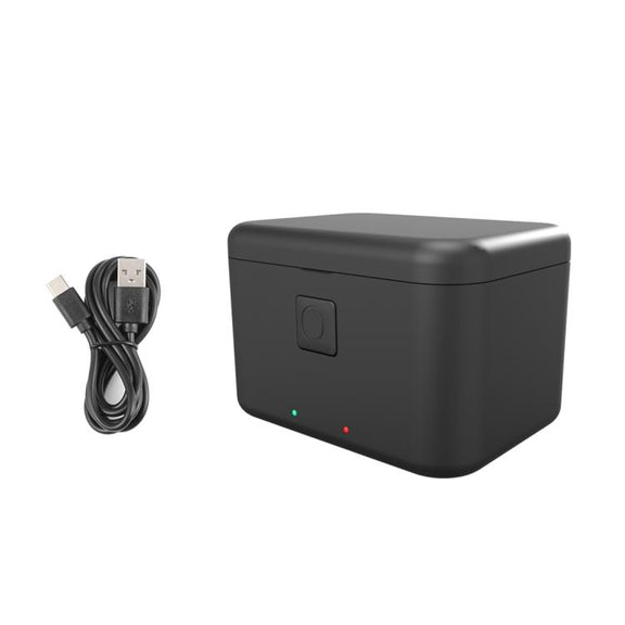 For Insta360 X5 PULUZ Dual-Batteries Charging Box Battery & Memory Card Storage Case (Black)