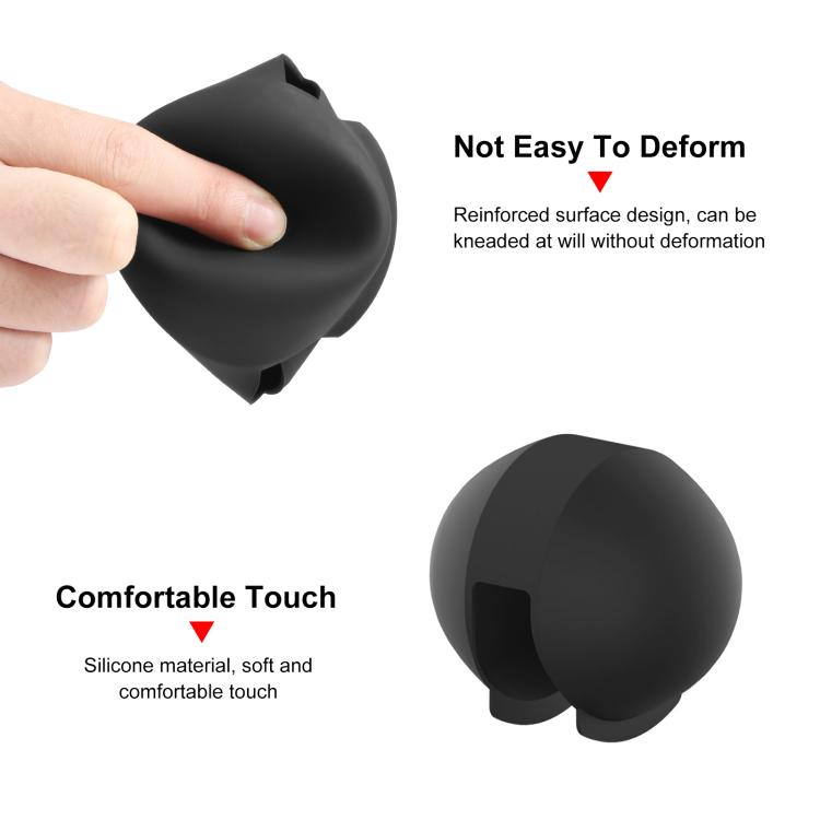 For Insta360 X5 PULUZ Invisible Dive Case Lens Guard Silicone Protective Lens Cap Cover (Black)
