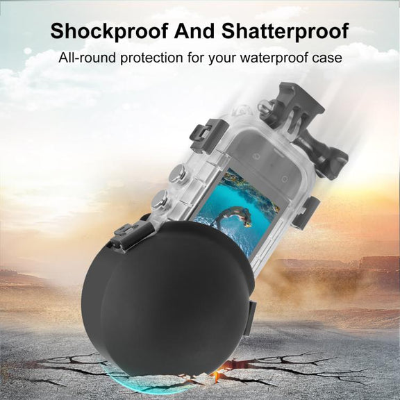 For Insta360 X5 PULUZ Invisible Dive Case Lens Guard Silicone Protective Lens Cap Cover (Black)