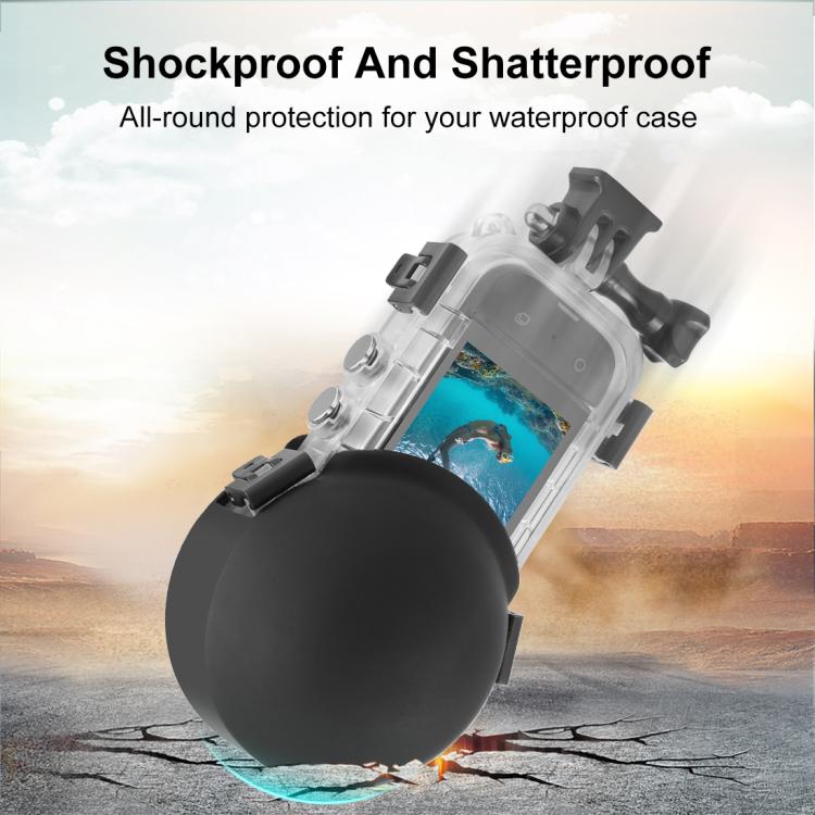 For Insta360 X5 PULUZ Invisible Dive Case Lens Guard Silicone Protective Lens Cap Cover (Black)