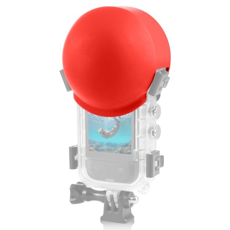 For Insta360 X5 PULUZ Invisible Dive Case Lens Guard Silicone Protective Lens Cap Cover (Red) - free shipping - PMC TechLife - Order now!