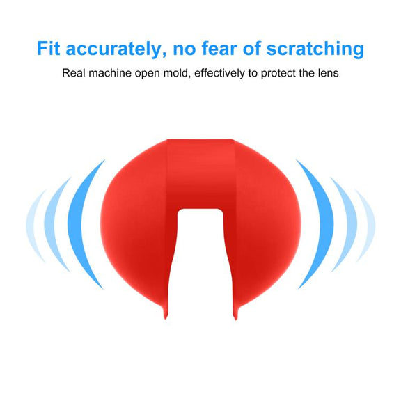 For Insta360 X5 PULUZ Invisible Dive Case Lens Guard Silicone Protective Lens Cap Cover (Red)
