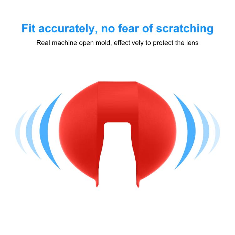 For Insta360 X5 PULUZ Invisible Dive Case Lens Guard Silicone Protective Lens Cap Cover (Red)