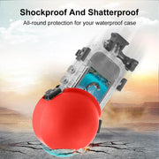 For Insta360 X5 PULUZ Invisible Dive Case Lens Guard Silicone Protective Lens Cap Cover (Red)