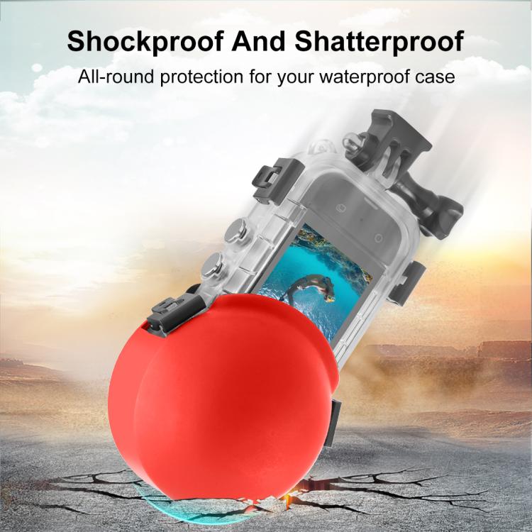 For Insta360 X5 PULUZ Invisible Dive Case Lens Guard Silicone Protective Lens Cap Cover (Red)