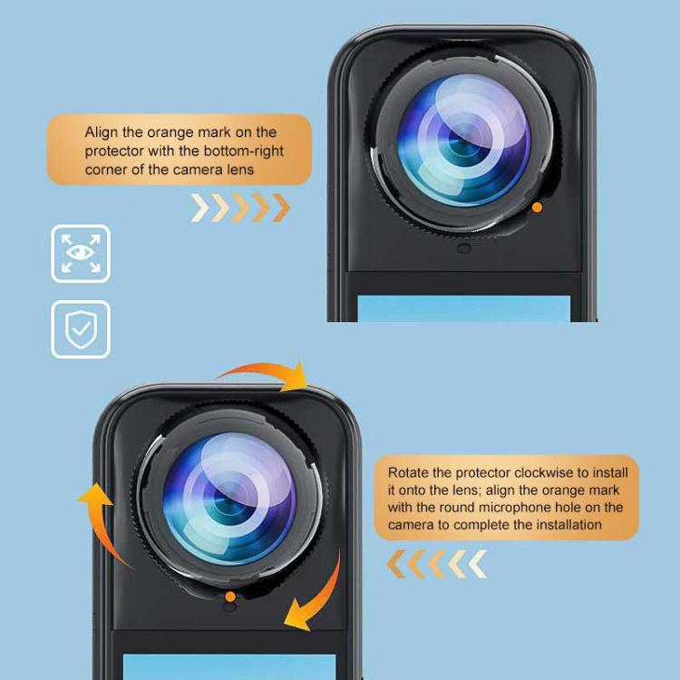 For Insta360 X5 PULUZ Standard Rotation PC Lens Guard  Protective Cover (Transparent) - free shipping - PMC TechLife - Order now!