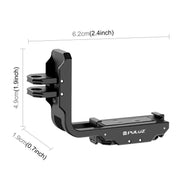For DJI Osmo Action 5 Pro / 4 PULUZ Vertical Horizontal Shooting Quick Release Metal Magnetic L Bracket (Black)