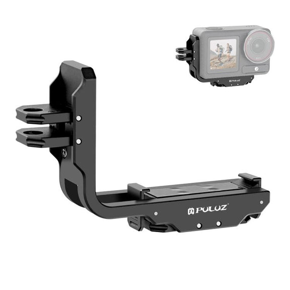 For DJI Osmo Action 5 Pro / 4 PULUZ Vertical Horizontal Shooting Quick Release Metal Magnetic L Bracket (Black)