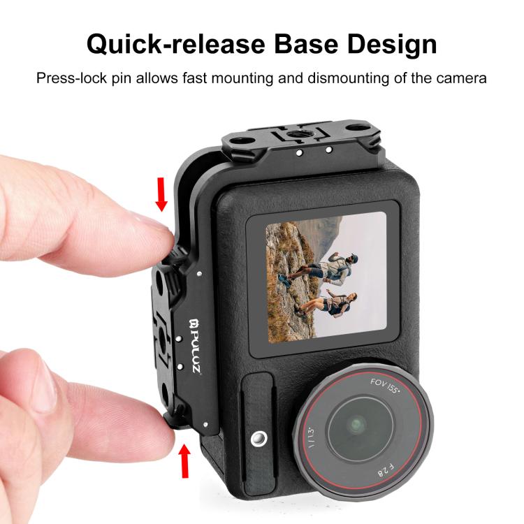For DJI Osmo Action 5 Pro / 4 PULUZ Vertical Horizontal Shooting Quick Release Metal Magnetic L Bracket (Black)